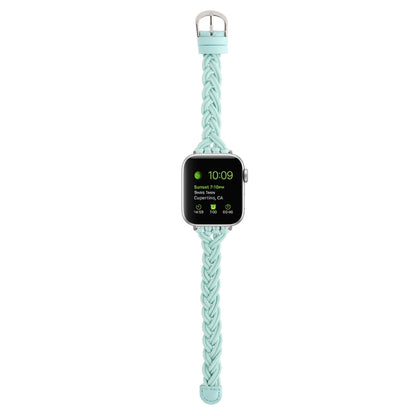 Single Elastic Nylon Braid Watch Band For Apple Watch Ultra 49mm&Watch Ultra 2 49mm / Series 9&8&7 45mm / SE 3&SE 2&6&SE&5&4 44mm / 3&2&1 42mm(Teal Green) - Watch Bands by buy2fix | Online Shopping UK | buy2fix