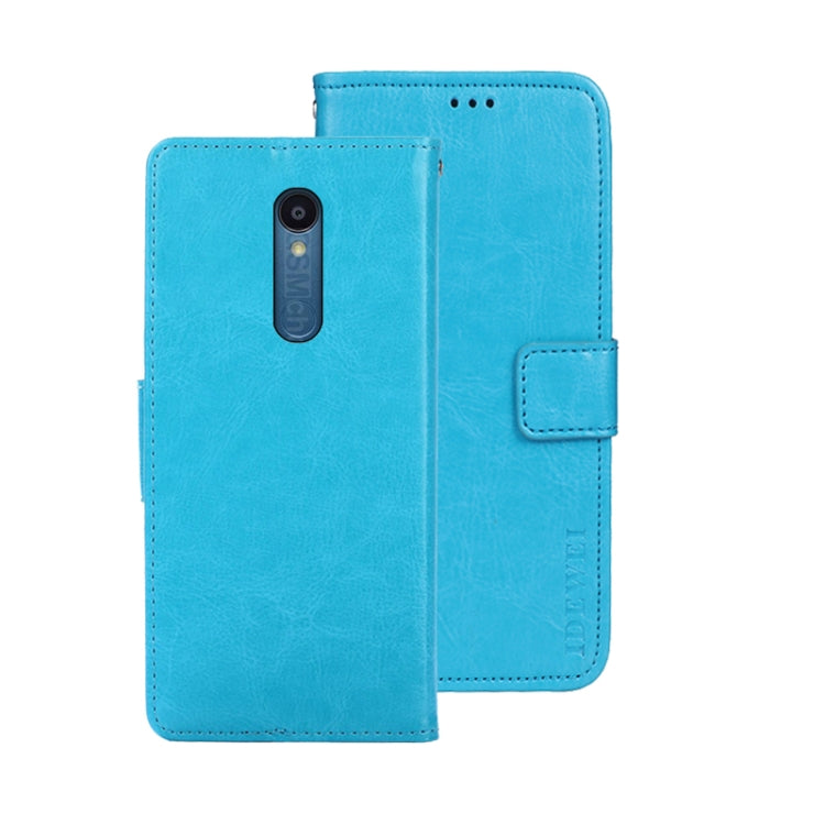 For Sharp Rouvo V idewei Crazy Horse Texture Leather Phone Case with Holder(Sky Blue) - Leather Bag by idewei | Online Shopping UK | buy2fix