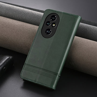 For Honor 200 AZNS Magnetic Calf Texture Flip Leather Phone Case(Dark Green) - Honor Cases by AZNS | Online Shopping UK | buy2fix