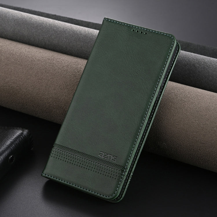 For Honor X6b AZNS Magnetic Calf Texture Flip Leather Phone Case(Dark Green) - Honor Cases by AZNS | Online Shopping UK | buy2fix