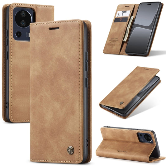 For Xiaomi 13 Lite CaseMe 013 Multifunctional Horizontal Flip Leather Phone Case(Brown) - Xiaomi Cases by CaseMe | Online Shopping UK | buy2fix