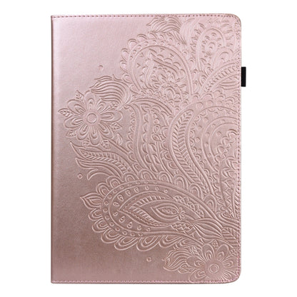 For Samsung Galaxy Tab S9 / S9 FE Peacock Embossed Pattern Leather Tablet Case(Rose Gold) - Galaxy Tab S9 Cases by buy2fix | Online Shopping UK | buy2fix