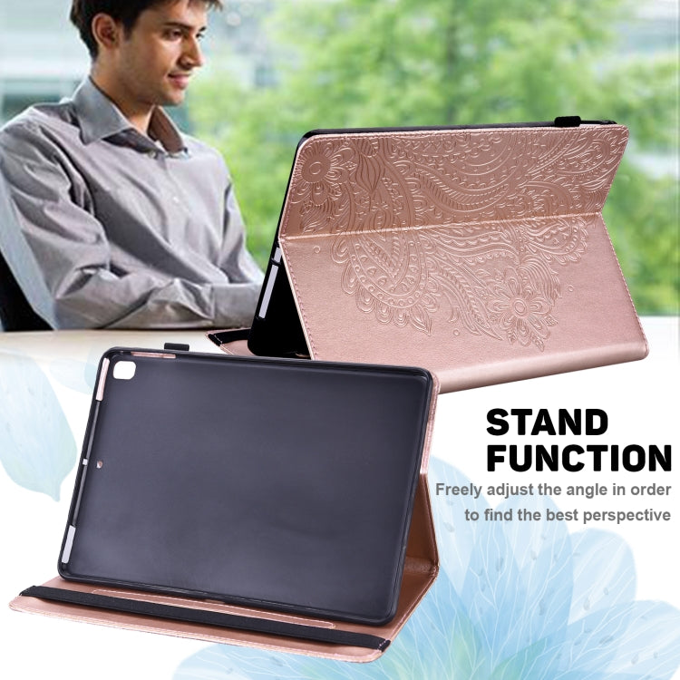 For Samsung Galaxy Tab S9 / S9 FE Peacock Embossed Pattern Leather Tablet Case(Rose Gold) - Galaxy Tab S9 Cases by buy2fix | Online Shopping UK | buy2fix