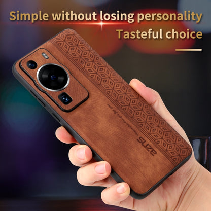 For Huawei P60 / P60 Pro AZNS 3D Embossed Skin Feel Phone Case(Brown) - Huawei Cases by AZNS | Online Shopping UK | buy2fix