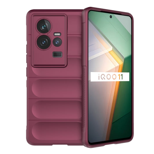 For vivo iQOO 11 5G Magic Shield TPU + Flannel Phone Case(Wine Red) - vivo Cases by buy2fix | Online Shopping UK | buy2fix