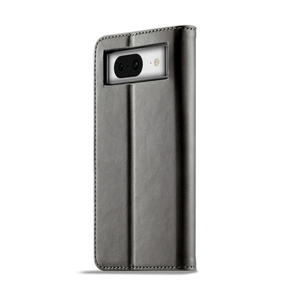 For Google Pixel 8a LC.IMEEKE Calf Texture Flip Leather Phone Case(Grey) - Google Cases by LC.IMEEKE | Online Shopping UK | buy2fix