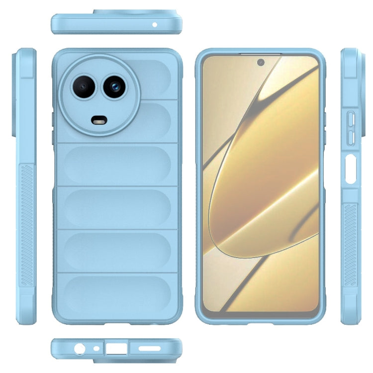 For Realme 11 5G Global Magic Shield TPU + Flannel Phone Case(Light Blue) - Realme Cases by buy2fix | Online Shopping UK | buy2fix