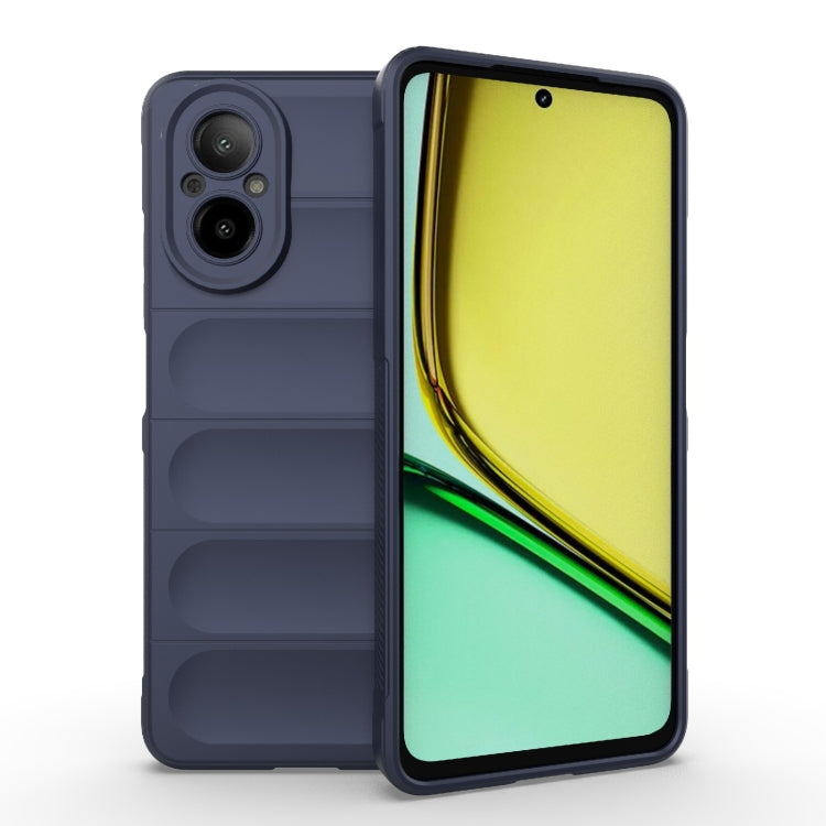 For Realme C67 4G Global Magic Shield TPU + Flannel Phone Case(Dark Blue) - C67 Cases by buy2fix | Online Shopping UK | buy2fix