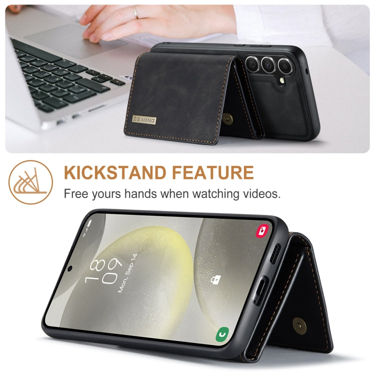 For Samsung Galaxy S24+ 5G DG.MING M1 Series 3-Fold Multi Card Wallet + Magnetic Phone Case(Black) - Galaxy S24+ 5G Cases by DG.MING | Online Shopping UK | buy2fix