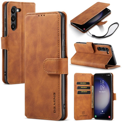 For Samsung Galaxy S23 5G DG.MING Retro Oil Edge Flip Leather Phone Case(Brown) - Galaxy S23 5G Cases by DG.MING | Online Shopping UK | buy2fix