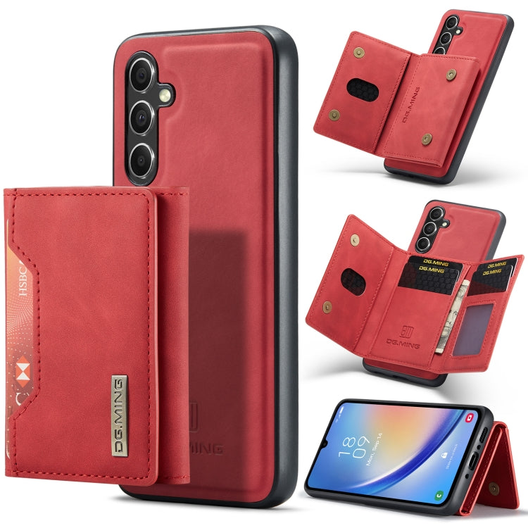 For Samsung Galaxy A34 5G DG.MING M2 Series 3-Fold Multi Card Bag + Magnetic Phone Case(Red) - Galaxy Phone Cases by DG.MING | Online Shopping UK | buy2fix