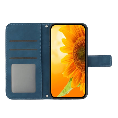 For Xiaomi 14 Pro Skin Feel Sun Flower Embossed Flip Leather Phone Case with Lanyard(Inky Blue) - 14 Pro Cases by buy2fix | Online Shopping UK | buy2fix