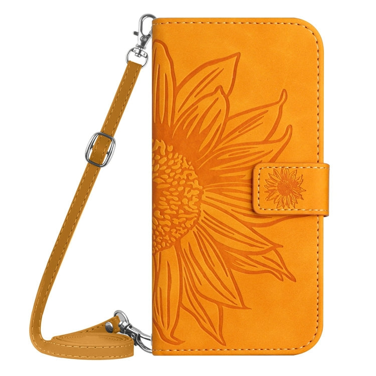 For Xiaomi 14 Ultra Skin Feel Sun Flower Embossed Flip Leather Phone Case with Lanyard(Yellow) - 14 Ultra Cases by buy2fix | Online Shopping UK | buy2fix