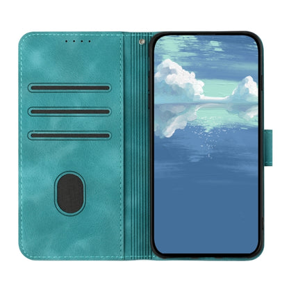 For Motorola Moto G Power 5G 2024 Line Pattern Skin Feel Leather Phone Case(Light Blue) - Motorola Cases by buy2fix | Online Shopping UK | buy2fix