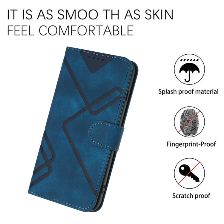 For Motorola Moto G Stylus 5G 2024 Line Pattern Skin Feel Leather Phone Case(Royal Blue) - Motorola Cases by buy2fix | Online Shopping UK | buy2fix
