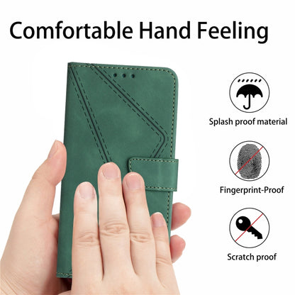 For Motorola Moto G Stylus 5G 2024 Stitching Embossed Leather Phone Case(Green) - Motorola Cases by buy2fix | Online Shopping UK | buy2fix