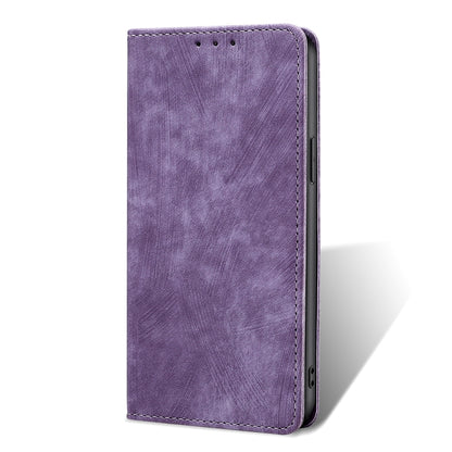 For Xiaomi Redmi Note 12S 4G RFID Anti-theft Brush Magnetic Leather Phone Case(Purple) - Xiaomi Cases by buy2fix | Online Shopping UK | buy2fix