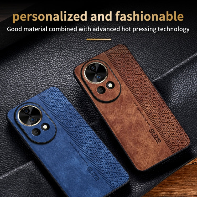 For Huawei nova 12 Pro AZNS 3D Embossed Skin Feel Phone Case(Brown) - Huawei Cases by AZNS | Online Shopping UK | buy2fix