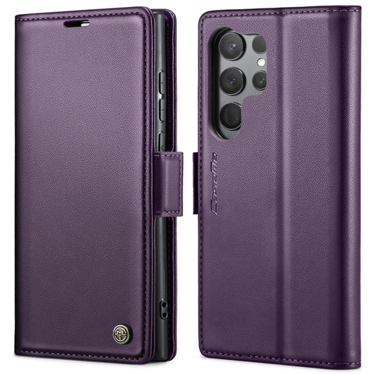 For Samsung Galaxy S23 Ultra 5G CaseMe 023 Butterfly Buckle Litchi Texture RFID Anti-theft Leather Phone Case(Pearly Purple) - Galaxy Phone Cases by CaseMe | Online Shopping UK | buy2fix