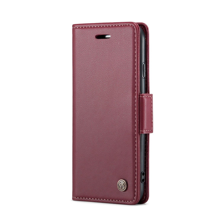 For iPhone SE 2022/SE 2020/6/7/8 CaseMe 023 Butterfly Buckle Litchi Texture RFID Anti-theft Leather Phone Case(Wine Red) - More iPhone Cases by CaseMe | Online Shopping UK | buy2fix