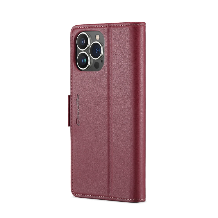 For iPhone 15 Pro Max CaseMe 023 Butterfly Buckle Litchi Texture RFID Anti-theft Leather Phone Case(Wine Red) - iPhone 15 Pro Max Cases by CaseMe | Online Shopping UK | buy2fix