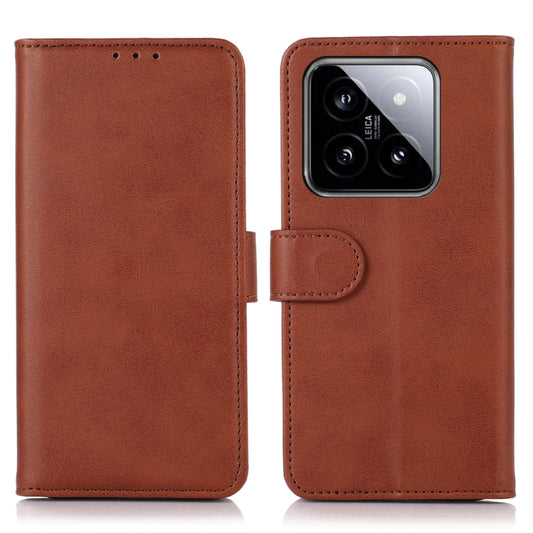 For Xiaomi 14 Pro Cow Texture Leather Phone Case(Brown) - 14 Pro Cases by buy2fix | Online Shopping UK | buy2fix