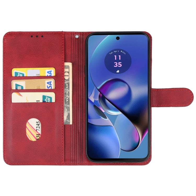 For Motorola Moto G64 5G Leather Phone Case(Red) - Motorola Cases by buy2fix | Online Shopping UK | buy2fix