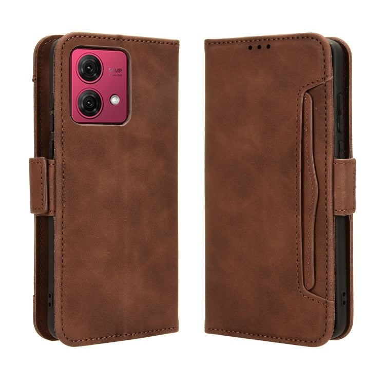 For Motorola Moto G84 5G Skin Feel Calf Texture Card Slots Leather Phone Case(Brown) - Motorola Cases by buy2fix | Online Shopping UK | buy2fix