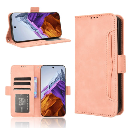 For Google Pixel 9 Skin Feel Calf Texture Card Slots Leather Phone Case(Pink) - Google Cases by buy2fix | Online Shopping UK | buy2fix