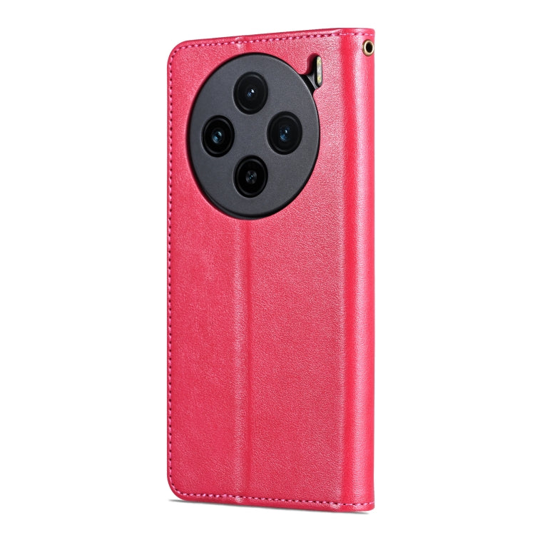 For vivo X100 5G AZNS Sheepskin Texture Flip Leather Phone Case(Red) - vivo Cases by AZNS | Online Shopping UK | buy2fix