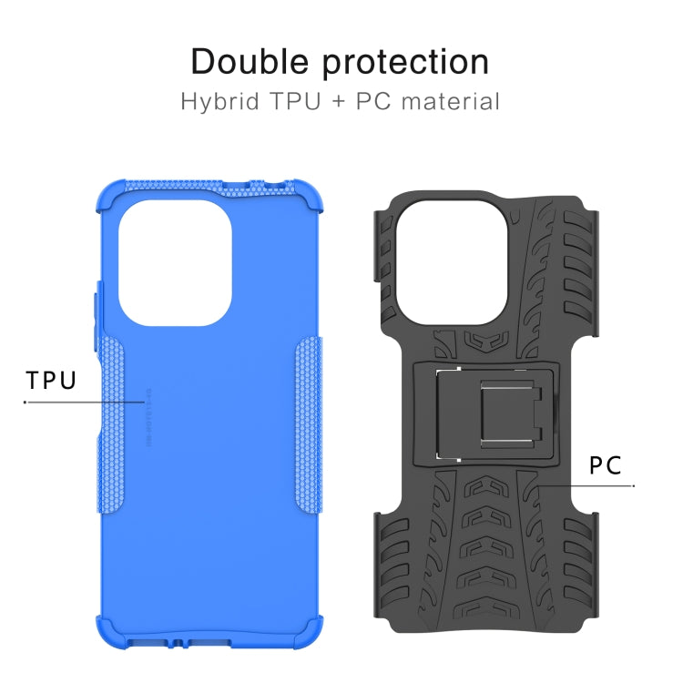 For Xiaomi Redmi Note 13 4G Tire Texture TPU + PC Phone Case with Holder(Purple) - Note 13 Cases by buy2fix | Online Shopping UK | buy2fix