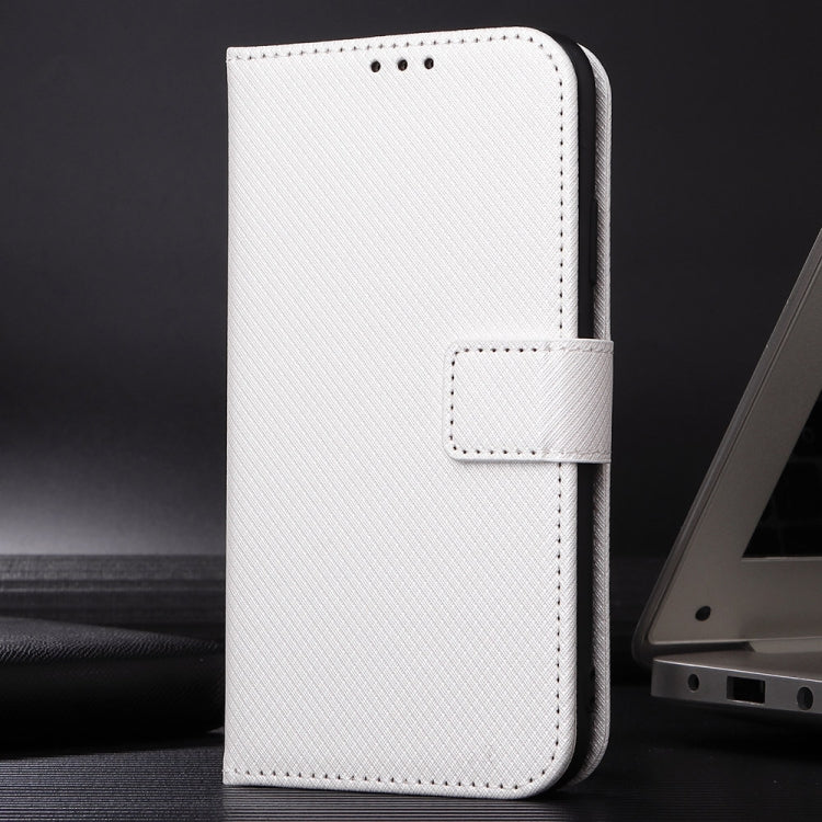 For Sony Xperia 10 VI 2024 Diamond Texture Leather Phone Case(White) - Sony Cases by buy2fix | Online Shopping UK | buy2fix