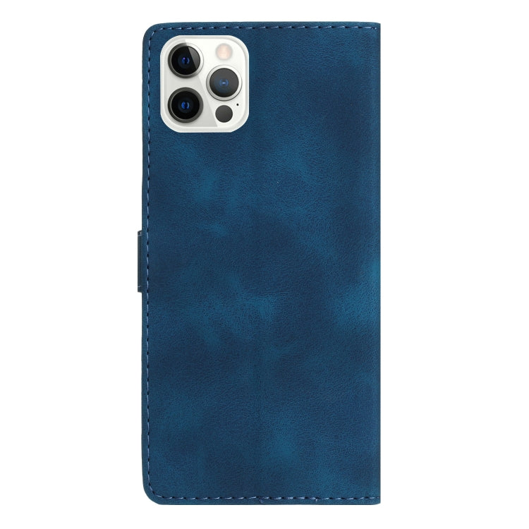 For iPhone 16 Pro Max Flower Butterfly Embossing Pattern Leather Phone Case(Blue) - iPhone 16 Pro Max Cases by buy2fix | Online Shopping UK | buy2fix