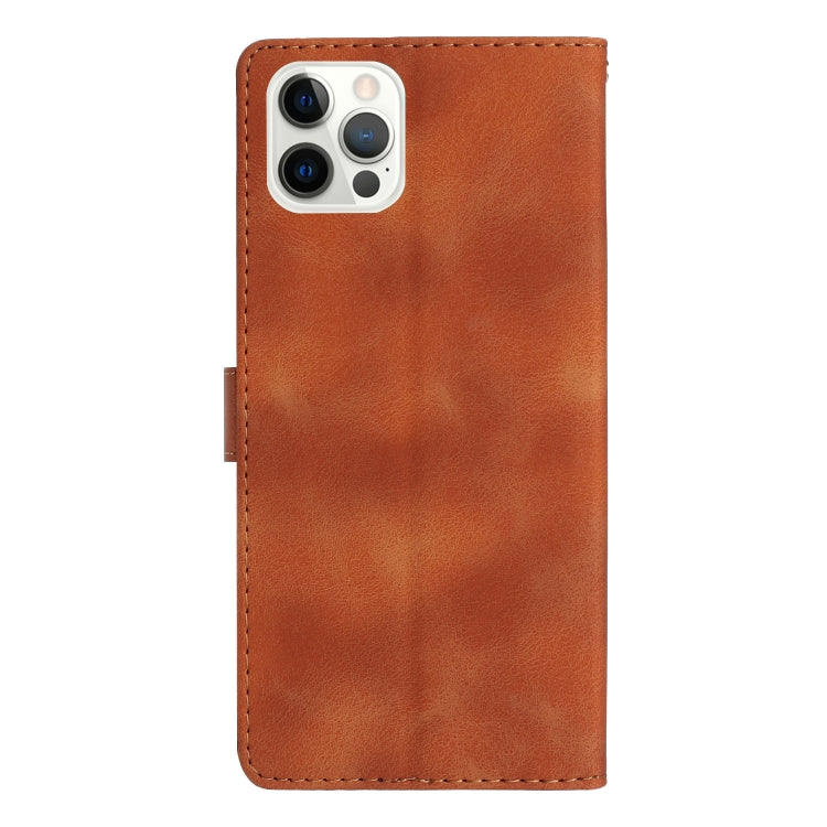 For iPhone 16 Pro Max Flower Butterfly Embossing Pattern Leather Phone Case(Brown) - iPhone 16 Pro Max Cases by buy2fix | Online Shopping UK | buy2fix