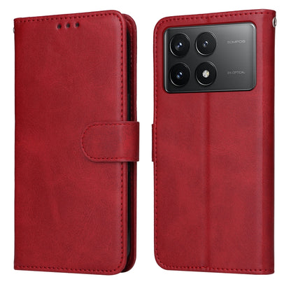 For Xiaomi Redmi K70 / K70 Pro Classic Calf Texture Flip Leather Phone Case(Red) - K70 Pro Cases by buy2fix | Online Shopping UK | buy2fix