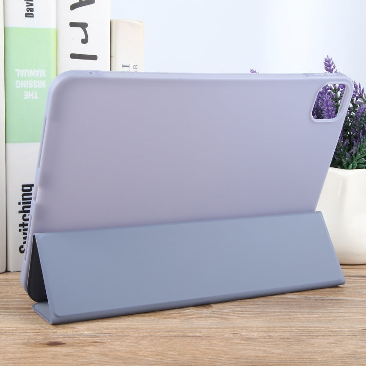 For iPad Air 11 2024 GEBEI 3-folding Holder Shockproof Flip Leather Tablet Case(Light Purple) - iPad Air 11 2024 Cases by GEBEI | Online Shopping UK | buy2fix