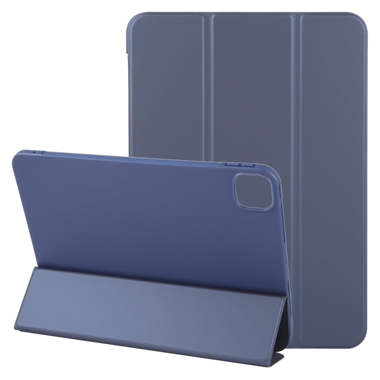 For iPad Air 11 2024 GEBEI 3-folding Holder Shockproof Flip Leather Tablet Case(Dark Blue) - iPad Air 11 2024 Cases by GEBEI | Online Shopping UK | buy2fix