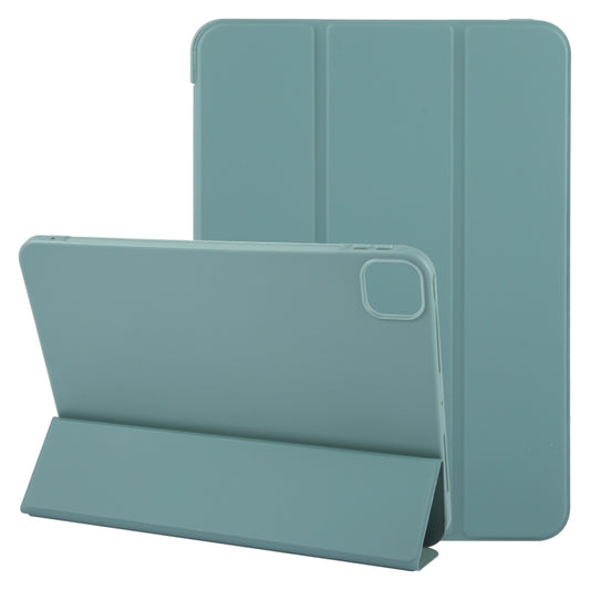 For iPad Air 11 2024 GEBEI 3-folding Holder Shockproof Flip Leather Tablet Case(Dark Green) - iPad Air 11 2024 Cases by GEBEI | Online Shopping UK | buy2fix