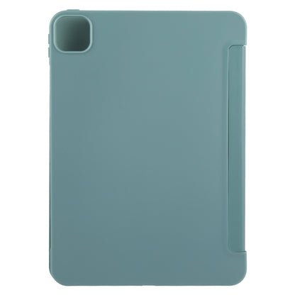 For iPad Air 11 2024 GEBEI 3-folding Holder Shockproof Flip Leather Tablet Case(Dark Green) - iPad Air 11 2024 Cases by GEBEI | Online Shopping UK | buy2fix