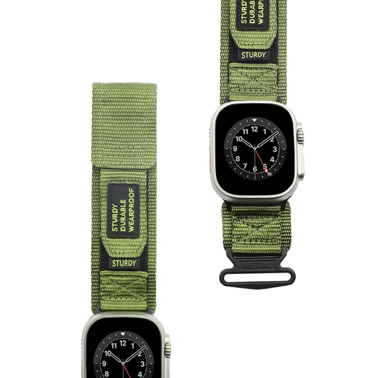 Nylon Two Section Watch Band For Apple Watch Ultra 49mm(Dark Green) - Watch Bands by buy2fix | Online Shopping UK | buy2fix