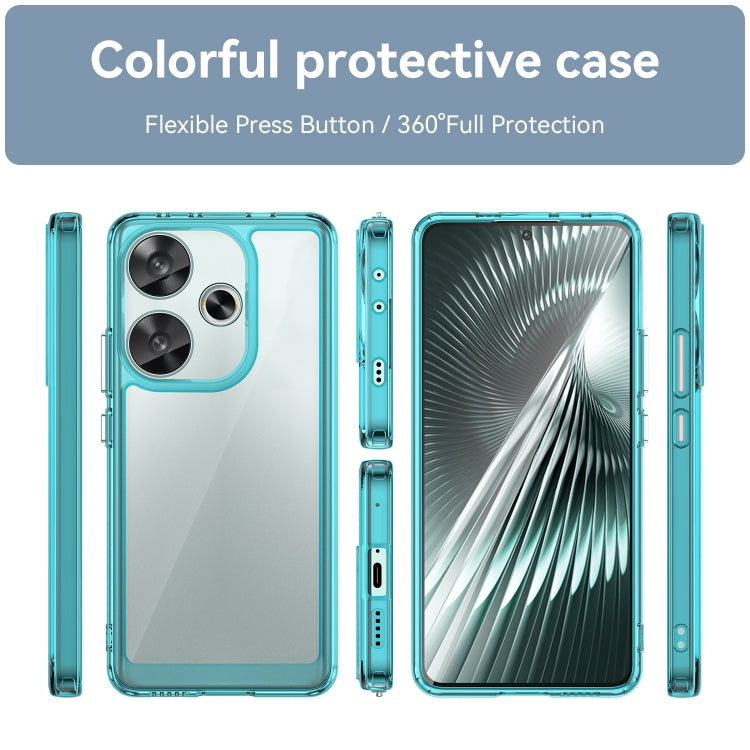 For Xiaomi Redmi Turbo 3 Colorful Series Acrylic Hybrid TPU Phone Case(Transparent Blue) - Xiaomi Cases by buy2fix | Online Shopping UK | buy2fix