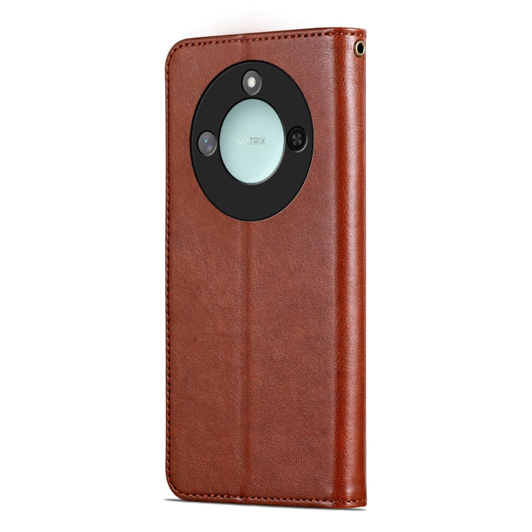 For Honor X60 AZNS Sheepskin Texture Flip Leather Phone Case(Brown) - Honor Cases by AZNS | Online Shopping UK | buy2fix