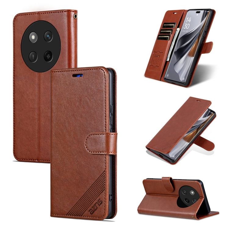 For Honor X60 Pro AZNS Sheepskin Texture Flip Leather Phone Case(Brown) - Honor Cases by AZNS | Online Shopping UK | buy2fix