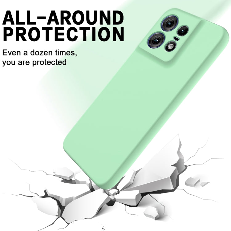 For Motorola Edge 50 Pro Pure Color Liquid Silicone Shockproof Phone Case(Green) - Motorola Cases by buy2fix | Online Shopping UK | buy2fix