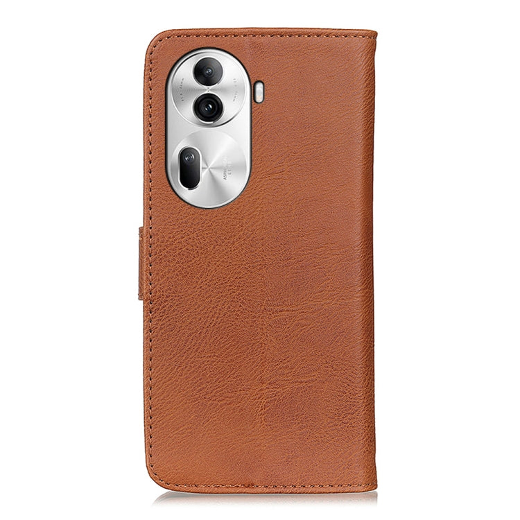 For OPPO Reno11 Pro 5G Global KHAZNEH Cowhide Texture Flip Leather Phone Case(Brown) - Reno11 Pro Cases by buy2fix | Online Shopping UK | buy2fix