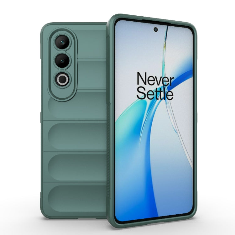 For OnePlus Nord CE4 5G Global Magic Shield TPU + Flannel Phone Case(Dark Green) - OnePlus Cases by buy2fix | Online Shopping UK | buy2fix