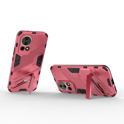 For Huawei nova 12 5G Punk Armor 2 in 1 PC + TPU Phone Case with Holder(Light Red) - Huawei Cases by buy2fix | Online Shopping UK | buy2fix