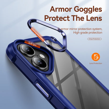 For iPhone 16 TPU + PC Lens Protection Phone Case(Blue) - iPhone 16 Cases by buy2fix | Online Shopping UK | buy2fix