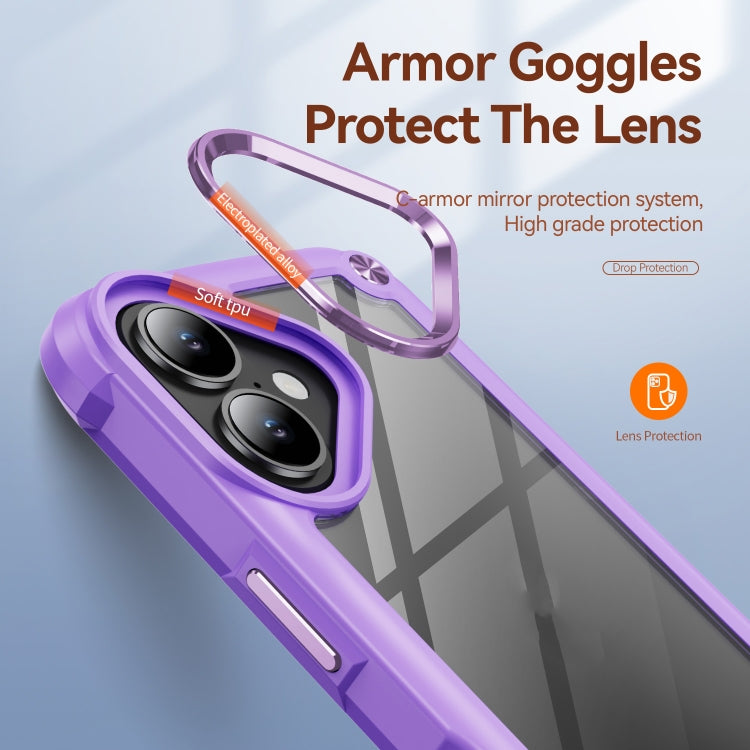 For iPhone 16 Plus TPU + PC Lens Protection Phone Case(Purple) - iPhone 16 Plus Cases by buy2fix | Online Shopping UK | buy2fix