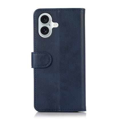 For iPhone 16 Cow Texture Leather Phone Case(Blue) - iPhone 16 Cases by buy2fix | Online Shopping UK | buy2fix